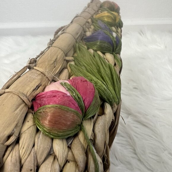 Vintage Pyrex Baking Dish & Woven Floral Casserole Travel/ Holder Basket Tray - Picture 5 of 10